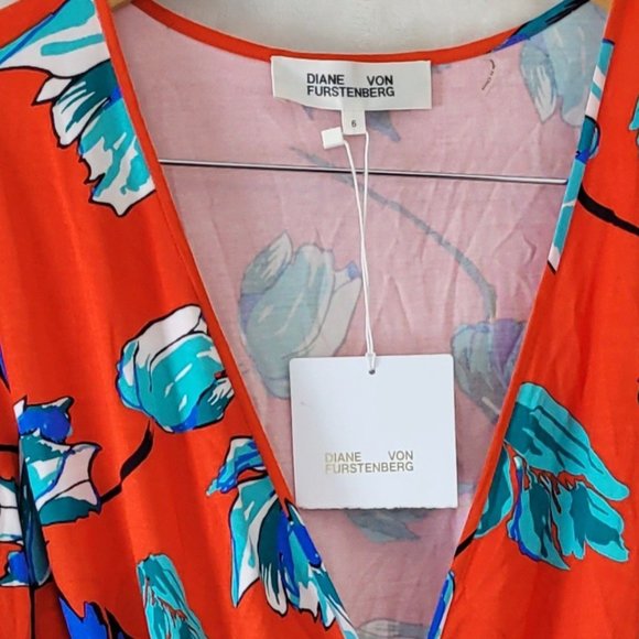 NWT Bright floral Diane Von Furstenberg Dress - Picture 1 of 4